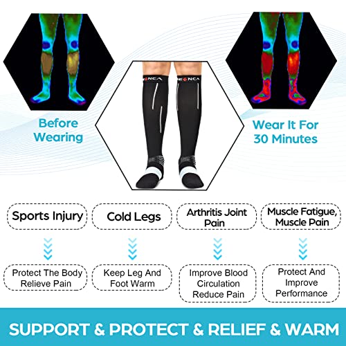 NEENCA Compression Socks for Women & Men 20-30 mmHg Knee High - color: Copper, size: Medium