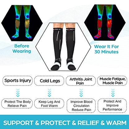 NEENCA Compression Socks for Women & Men 20-30 mmHg Knee High - color: Copper, size: Medium