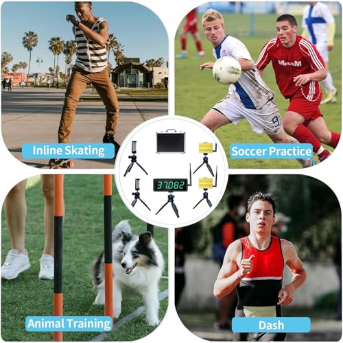 YZ Laser Timer for Sprints, Laser Sprint System, Track Laser Timer Stopwatch, Lap/Speed Training/Track Field/Running/Football - style: 1 timer+2 lasers