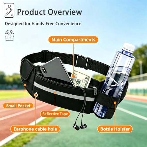 Small Running Fanny Pack, hands-free Cell Phone Bag, Men and Women - color: neon yellow