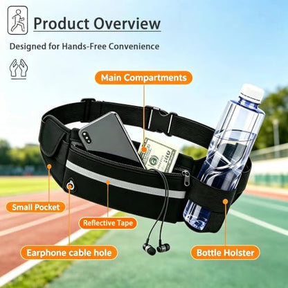 Small Running Fanny Pack, hands-free Cell Phone Bag, Men and Women - color: neon yellow