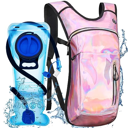Hydration Backpack -Water Backpack with 2l Hydration Bladder - color: Holographic - Pink