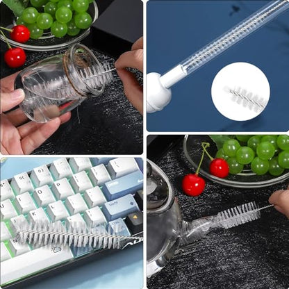 Ixiaoyoo 12 Pcs Bottle Cleaner Brushes Set, 11.8 Inch Nylon Cleaning Brush - color: 11.8 Inch White Cleaning Brushes