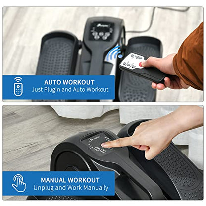 Soozier Under Desk Elliptical Exercise Machine Powered Remote & LCD Display
