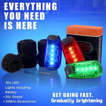 Copkim 30/60/100 Pcs LED Running Light Bulk - color: Red, Blue, Green