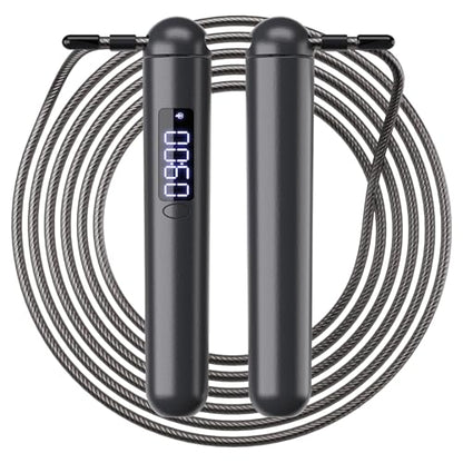 ACHDOFITS Jump Rope with Smart Counter for Adults - color: Black