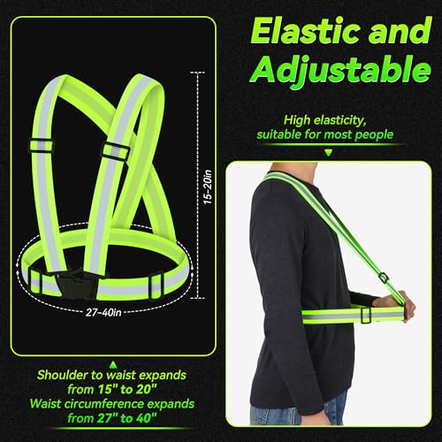 3PCS Reflective Vest Running Gear - color: Green X3