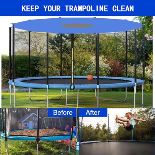 Trampoline Sun Shade Cover 6FT 8FT 10FT 12FT 14FT 16FT Trampoline Top Cover Waterproof Trampoline Canopy Oxford Outdoor Trampoline Accessories - size: 14FT-8Poles