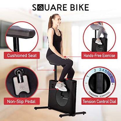 Daiwa Felicity Compact Exercise Bike with 8-Level Magnetic Resistance | Foldable Stationary Fitness Bike for Home & Office Workouts | Quiet Under-Desk Indoor Cycling Bike | Space-Saving Cardio Trainer