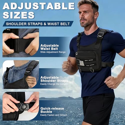 PORTHOLIC Running Vest for Women Men with 1.5L Water Bladder | Adjustable Hydration Vest|Reflective | Lightweight | Muti-Pockets | Breathable for Running Accessories for Hiking