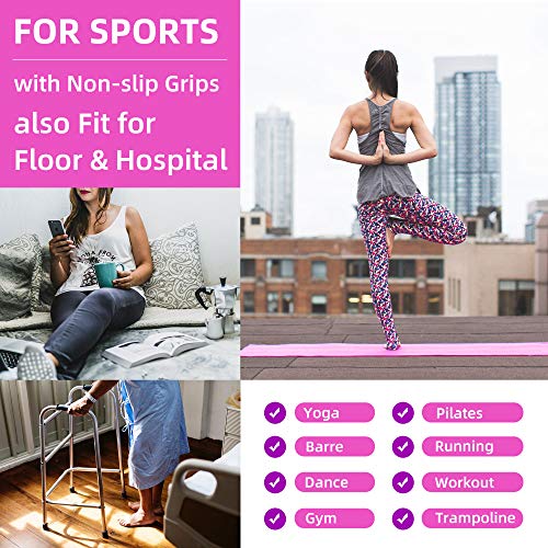 Busy Socks 2 Pack Women Ankle Non Slip Yoga Pilates Grip Socks with Cushion - color: 2 Pairs Black/Blue
