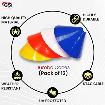 GSi High-Visibility Jumbo Soccer Cones for Agility & Speed Training