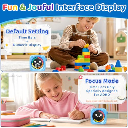 Visual Timer for Kids ADHD, 99-Mins Digital Countdown/Stopwatch Timer, Blue - color: Blue