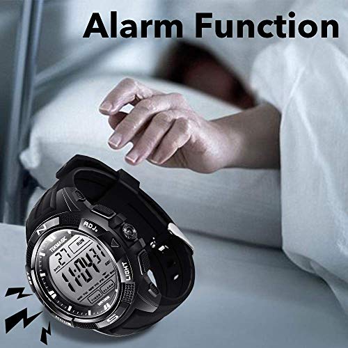 10 ATM Digital Submersible Diving Watch 100m Water Resistant Swimming Sport Wristwatch Luminous LCD Screen with Stopwatch Alarm Function