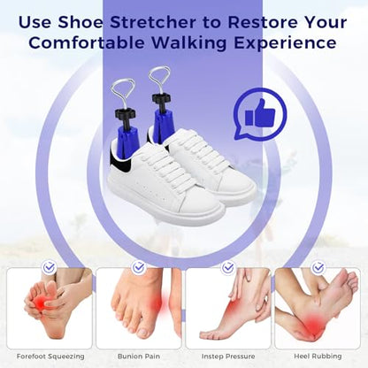 Shoe Stretcher Boot Stretcher Men Women, 2Pcs Adjustable for Wide Feet - color: Blue, size: L (Men 9-13,Women 10.5-13）