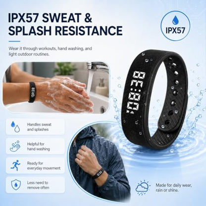 Vibrating Alarm Wristband Effective Alarm Clocks for Deep Sleepers Wake Band Wrist Watch Silent Deaf People Shock with Men Vibration Heavy Sleeps Wrist Bracelet Silent that Won't Wake - color: Blue