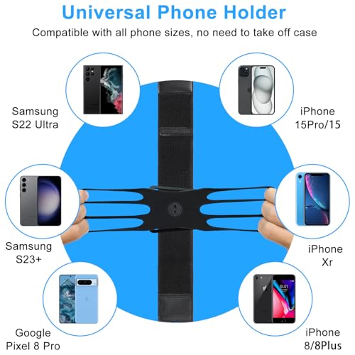 Sweat-Proof Phone Holder Armband 360° Rotation - Universal Running Arm Band iPhone 17 16 15 14 13 12 11 Pro Max Samsung Galaxy S21 S20 - Water Resistant Sports Holder Fits Smartphones 4-7 Inch Gym