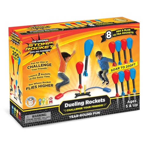 Stomp Rocket Original Dueling Rocket Launcher for Kids, 8 Rockets - style: Dueling Launcher + 8 Rockets