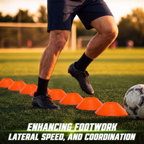 200 Pack Soccer Agility Cones with 2 Holders & 2 Mesh Bags