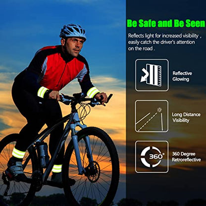 Saintrygo 6 Pcs Reflective Sash for Walking at Night Reflective Strap Arm Band High Visibility Belt Safety Ankle Strap for Visibility Vest Clothing Running Gear - color: Fluorescent Green
