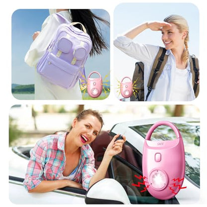 Safe Sound Personal Alarm, 130dB Loud Siren, Emergency Self-Defense Security Keychain with Strobe LED Light, Personal Sound Safety Siren for Women, Men, Children, Elderly - color: Pink