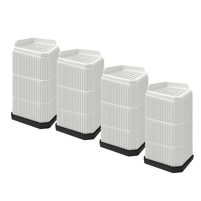 4 Pack Stackable Treadmill Riser Blocks, for Gym and Home Use - color: White, size: 3 layers (6in)