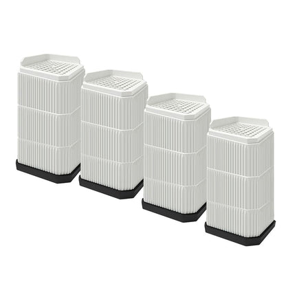 4 Pack Stackable Treadmill Riser Blocks, for Gym and Home Use - color: White, size: 3 layers (6in)