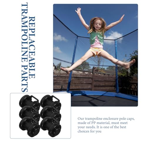 Baluue 6 Pack Trampoline Pole Caps Trampoline Tube Cover Replacements for Enclosure Net Poles Small Parts 2.75 X 1.77 X 1.77 in