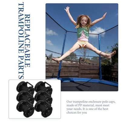 Baluue 6 Pack Trampoline Pole Caps Trampoline Tube Cover Replacements for Enclosure Net Poles Small Parts 2.75 X 1.77 X 1.77 in