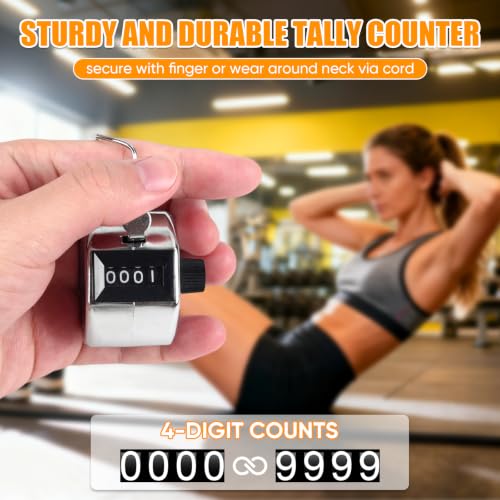 Metal Handheld Tally Counter, Clicker Counter with 4 Digit Display