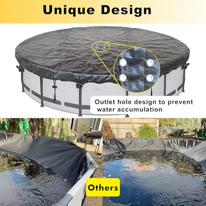 SIHAIAN Round Pool Cover 8Ft Pool Cover for Above Ground Pools Round Pool Weather Cover Waterproof and Dust-Proof Pool Covers Suitable for Trampolines and Swimming Pool - size: 8'2" x 8'2" (Round Pool Cover)