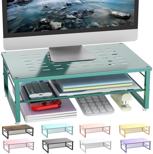 gianotter 2-Tier Metal Monitor Stand Riser - color: Dark Green
