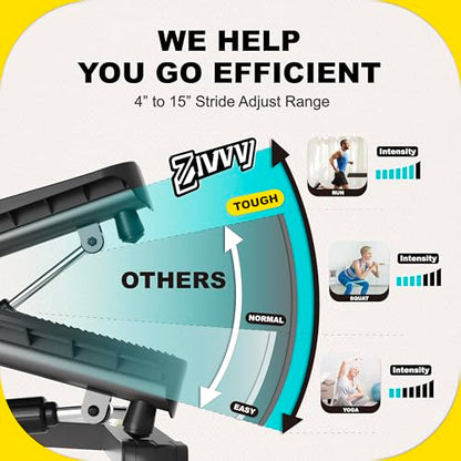 ZIWWVY Stepper Machine with Resistance Bands, Mini Stepper with 300LBS Weight Capacity, Twist Stepper for Full Body Workout, Adjustable Step Height, Smooth and Quiet, Step Machine for Men Women - style: Large Foot Model