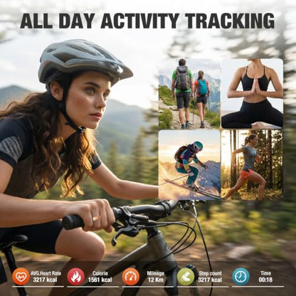 Smart Ring with Heart Rate, Blood Oxygen, Sleep Tracker, Step Tracker - size: 7