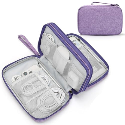 FYY Electronic Organizer, Travel Tech Pouch Bag, Large, Dark Purple - color: Dark Purple, size: 9.1 x 5.9 x 3.15 inches