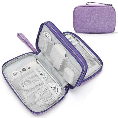 FYY Electronic Organizer, Travel Tech Pouch Bag, Large, Dark Purple - color: Dark Purple, size: 9.1 x 5.9 x 3.15 inches