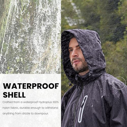 Men Women Rain Suits Waterproof Rain Gear Jacket and Pants for Golf Fishing - color: Grey, size: Large