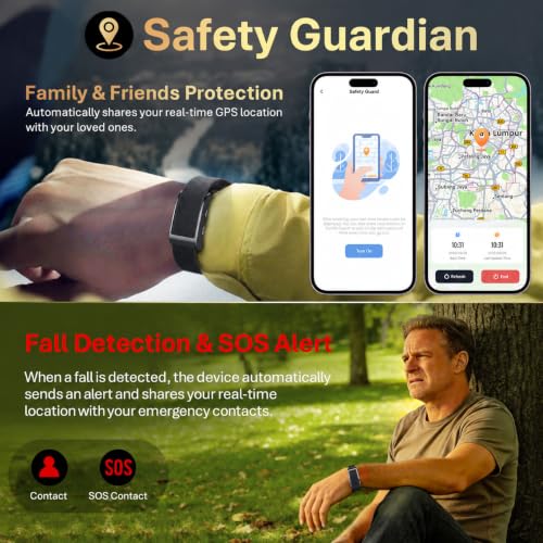 Yihou Screenless Fitness Tracker GPS Smart Bracelet Heart Rate Sleep Monitor Health Tracker Fall Detection SOS Call Pedometer Step Counter AI-Powered Activity Tracker Waterproof Nylon Wrist Band - color: Beige