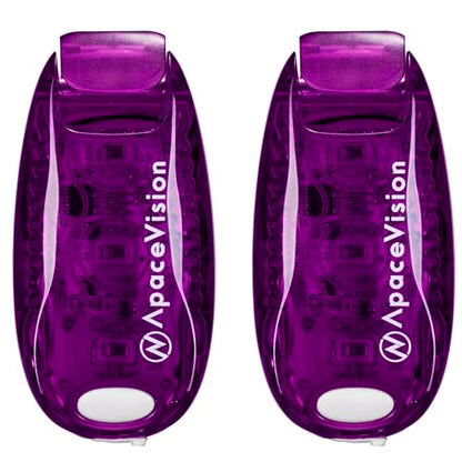 EverLightFX USB Rechargeable LED Safety Light (2 Pack) by Apace - Super Bright Bike Tail Light Works Brilliantly as Running Light for Joggers, Pets, Bicycle Strobe or Rear Clip On Lights - color: Violet