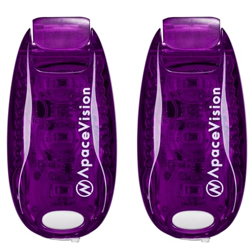 EverLightFX USB Rechargeable LED Safety Light (2 Pack) by Apace - Super Bright Bike Tail Light Works Brilliantly as Running Light for Joggers, Pets, Bicycle Strobe or Rear Clip On Lights - color: Violet