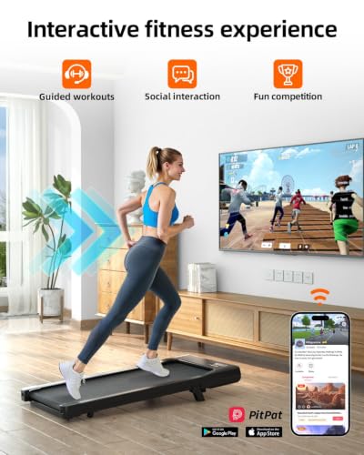 DeerRun Under Desk Walking Pad Treadmill for Home Office & Small Spaces, 6% Manual Incline, 0.6–3.8 MPH Walking Speed, 2.5 HP, 300 lb Capacity, App & Remote Control - color: Deep Black