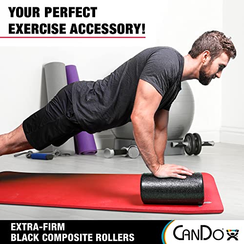 CanDo Black Composite High-Density Foam Rollers for Muscle Restoration Massage Therapy Sport Recovery and Physical Therapy 6" x 12" Round - size: 6" x 12", style: Round