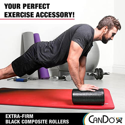 CanDo Black Composite High-Density Foam Rollers for Muscle Restoration Massage Therapy Sport Recovery and Physical Therapy 6" x 12" Round - size: 6" x 12", style: Round