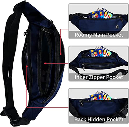 Fanny Packs for Men and Women Water-Repellent Sports Waist Pack Bag - color: 1pack-Blue
