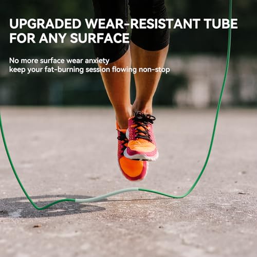 Jump Rope Cotton Adjustable Skipping Weighted jumprope for Women, Adult and Children Athletic Fitness Exercise Jumping Rope - color: Green, size: 1pcs