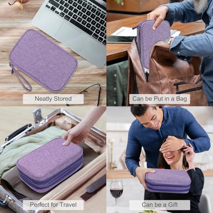 FYY Electronic Organizer, Travel Tech Pouch Bag, Large, Dark Purple - color: Dark Purple, size: 9.1 x 5.9 x 3.15 inches