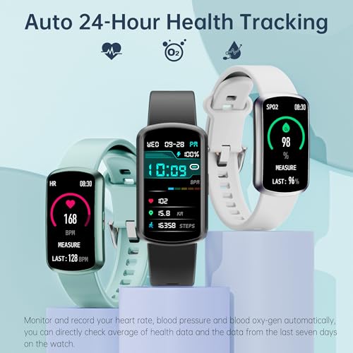 Health Fitness Tracker with 24/7 Heart Rate, Smart Watch with Blood Pressure and Blood Oxy-gen Monitor, Bulit-in 120+ Sport Mode, Sleep Tracking Waterproof Activity Tracker for Women Men - color: Black