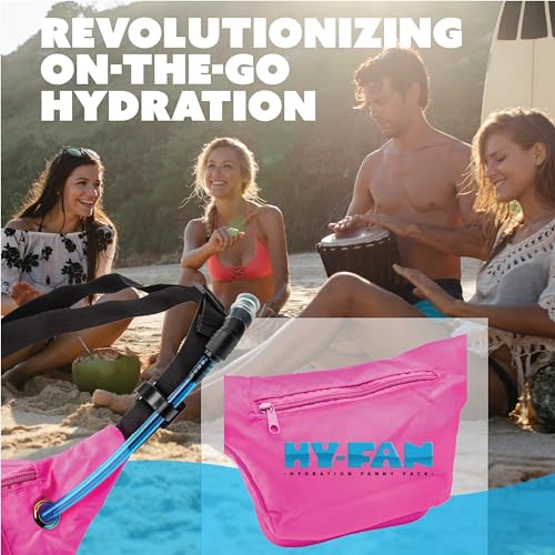 HY-FAN Hydration Fanny Pack with Bladder, 17oz BPA-Free, Hands-Free Design, Secure Pockets, Ideal for Athletic Outdoor Activities, Travel and More - Sky Blue - color: Sky Blue