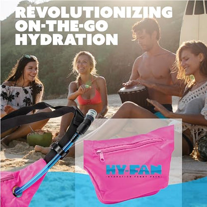 HY-FAN Hydration Fanny Pack with Bladder, 17oz BPA-Free, Hands-Free Design, Secure Pockets, Ideal for Athletic Outdoor Activities, Travel and More - Yellow - color: Yellow