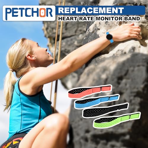 4PCS Replacement Heart Rate Monitor Band, Soft Adjustable Armband Straps